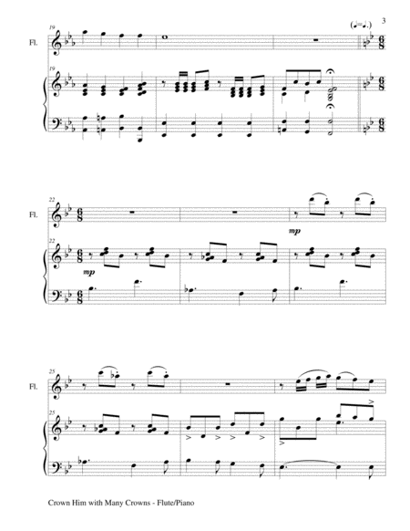 CROWN HIM WITH MANY CROWNS (Duet – Flute and Piano/Score and Parts) image number null