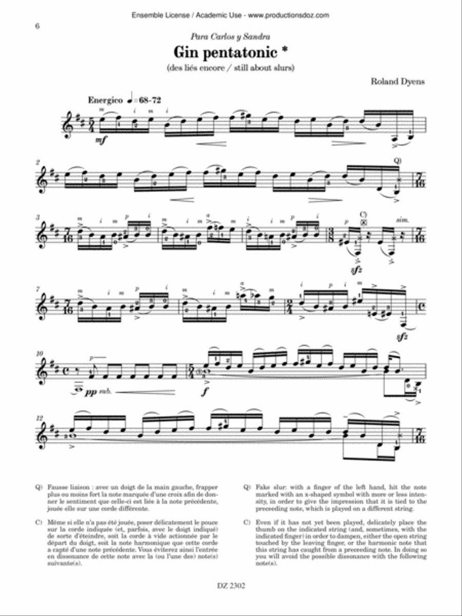 Les 100 de Roland Dyens - L’intégrale, vol. 2 Classical Guitar scores gallery preview page 6