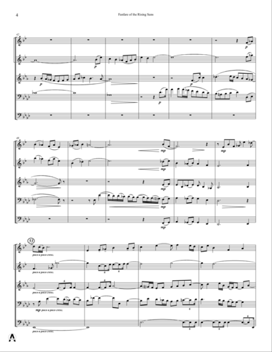 Fanfare of the Rising Suns Brass Quintet scores gallery preview page 6