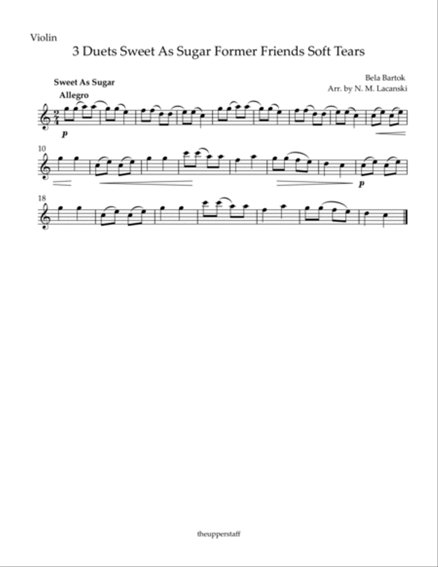 3 Duets Sweet As Sugar Former Friends Soft Tears String Duet scores gallery preview page 6