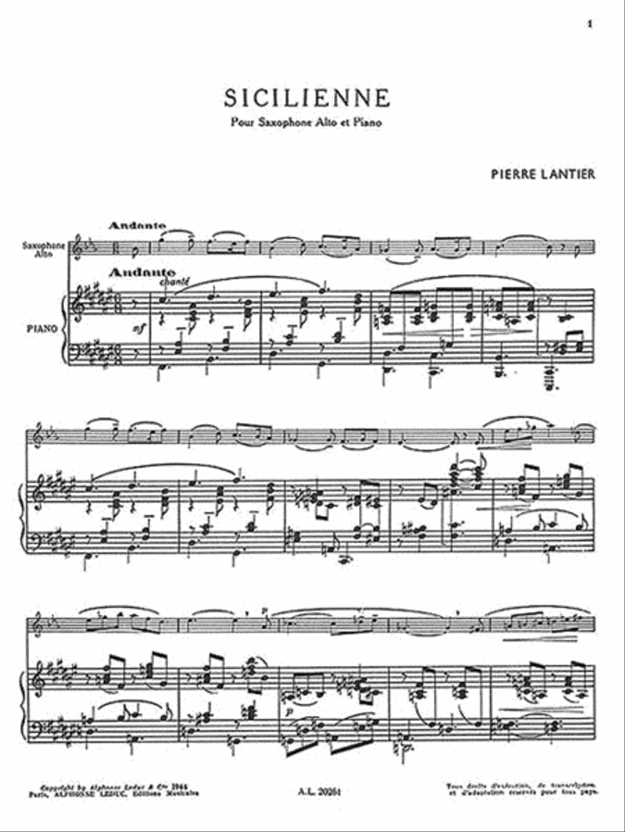 Sicilienne Alto Saxophone scores gallery preview page 3