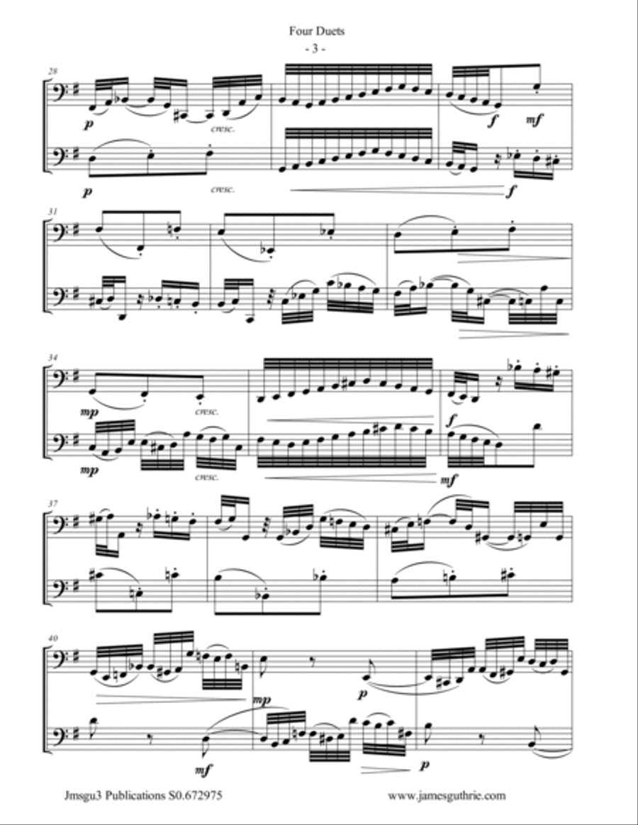 Bach: Four Duets for Bassoon & Cello Bassoon scores gallery preview page 3