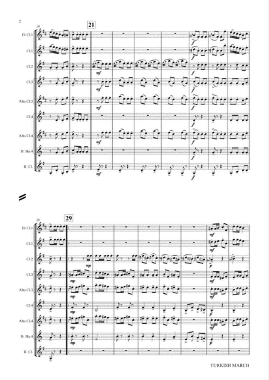 Turkish March & Laendler - Beethoven - Clarinet Quintet Clarinet Quintet scores gallery preview page 2
