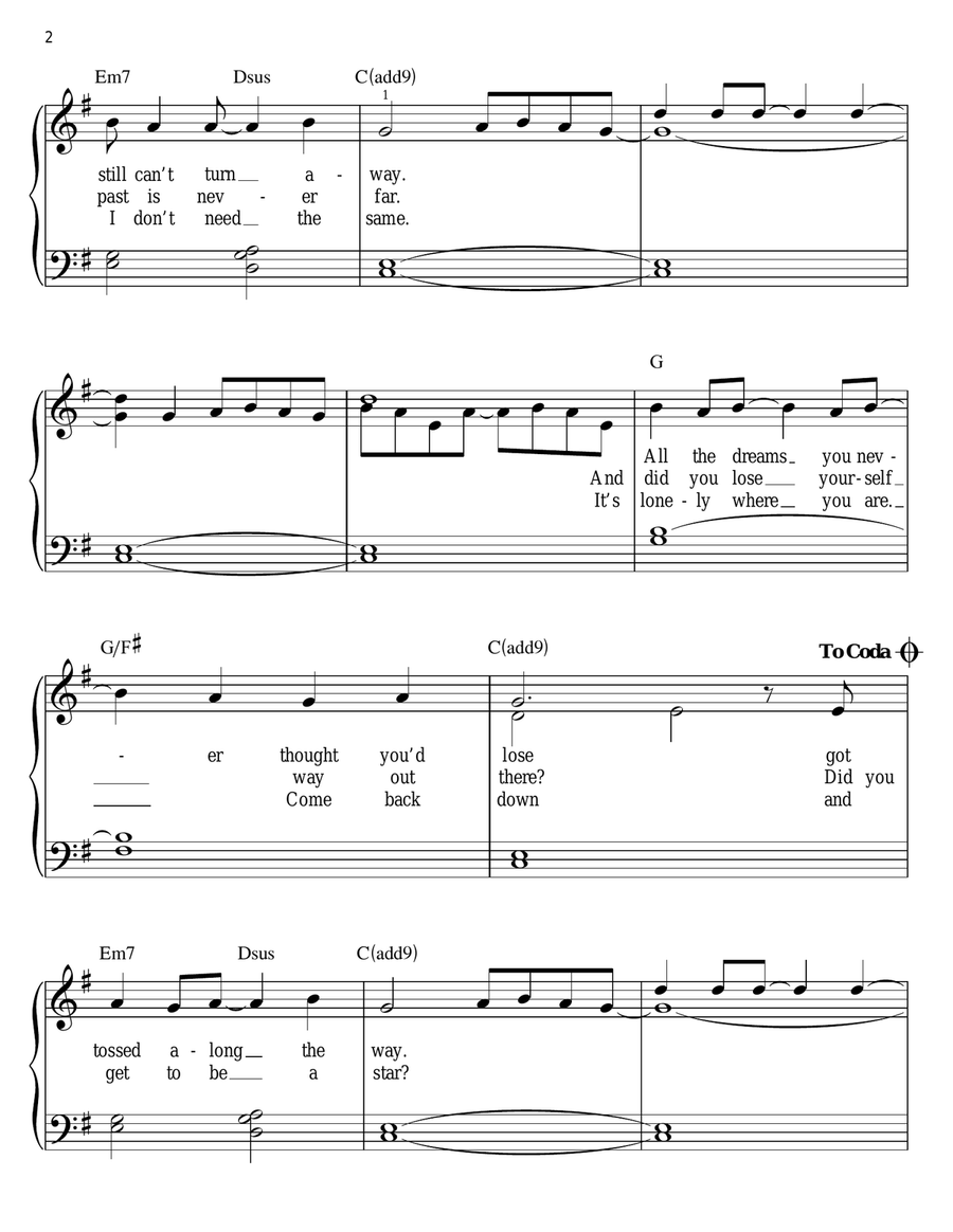Name Name Easy Piano scores gallery preview page 2