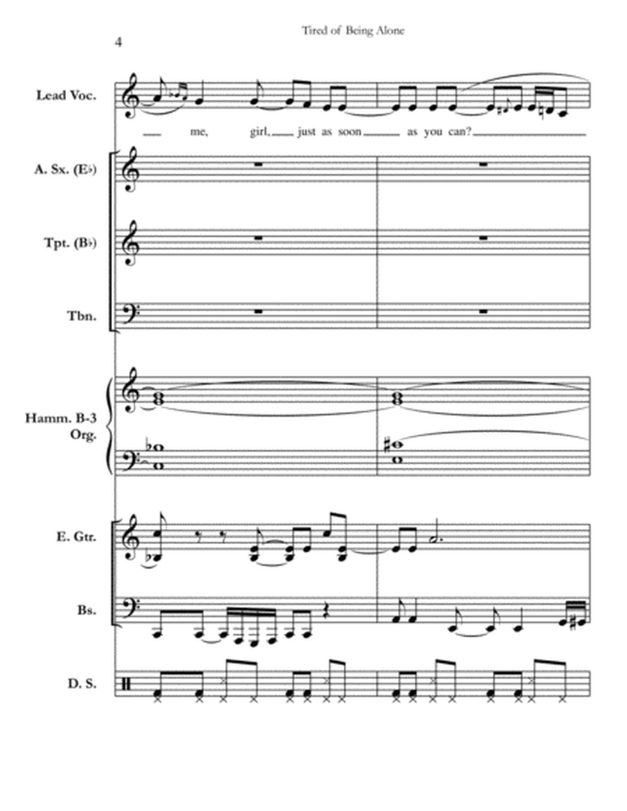 Tired of Being Alone [Al Green, arranged by Chicago] (full score & set of parts) image number null