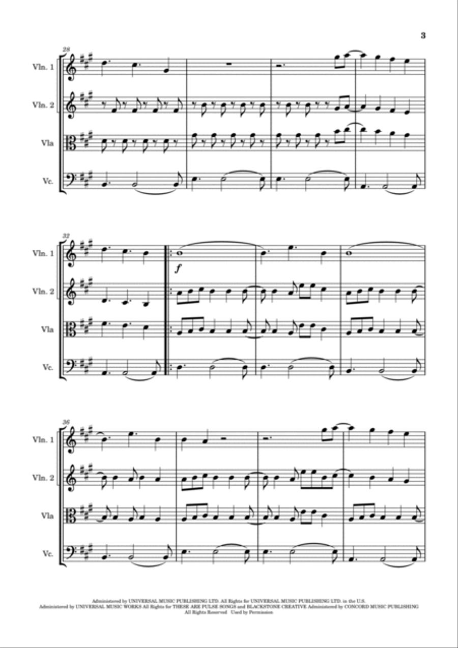 As It Was As It Was String Quartet scores gallery preview page 3
