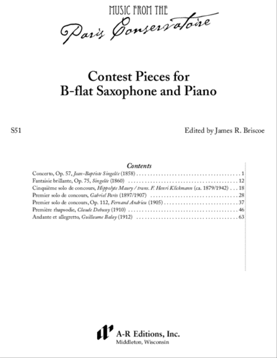 Contest Pieces for B-flat Saxophone and Piano Piano Accompaniment scores gallery preview page 2