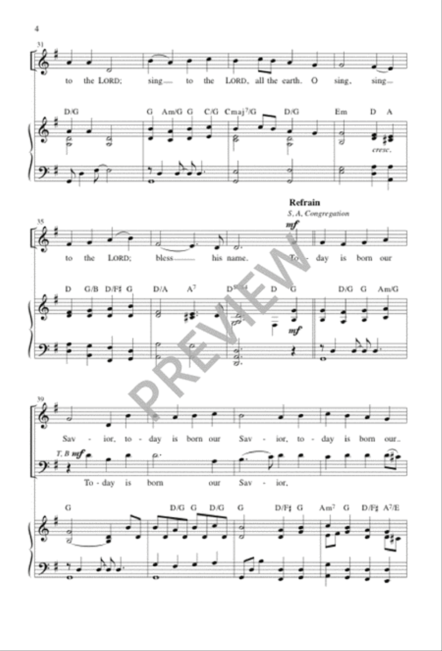 Today Is Born Our Savior 4-Part scores gallery preview page 5