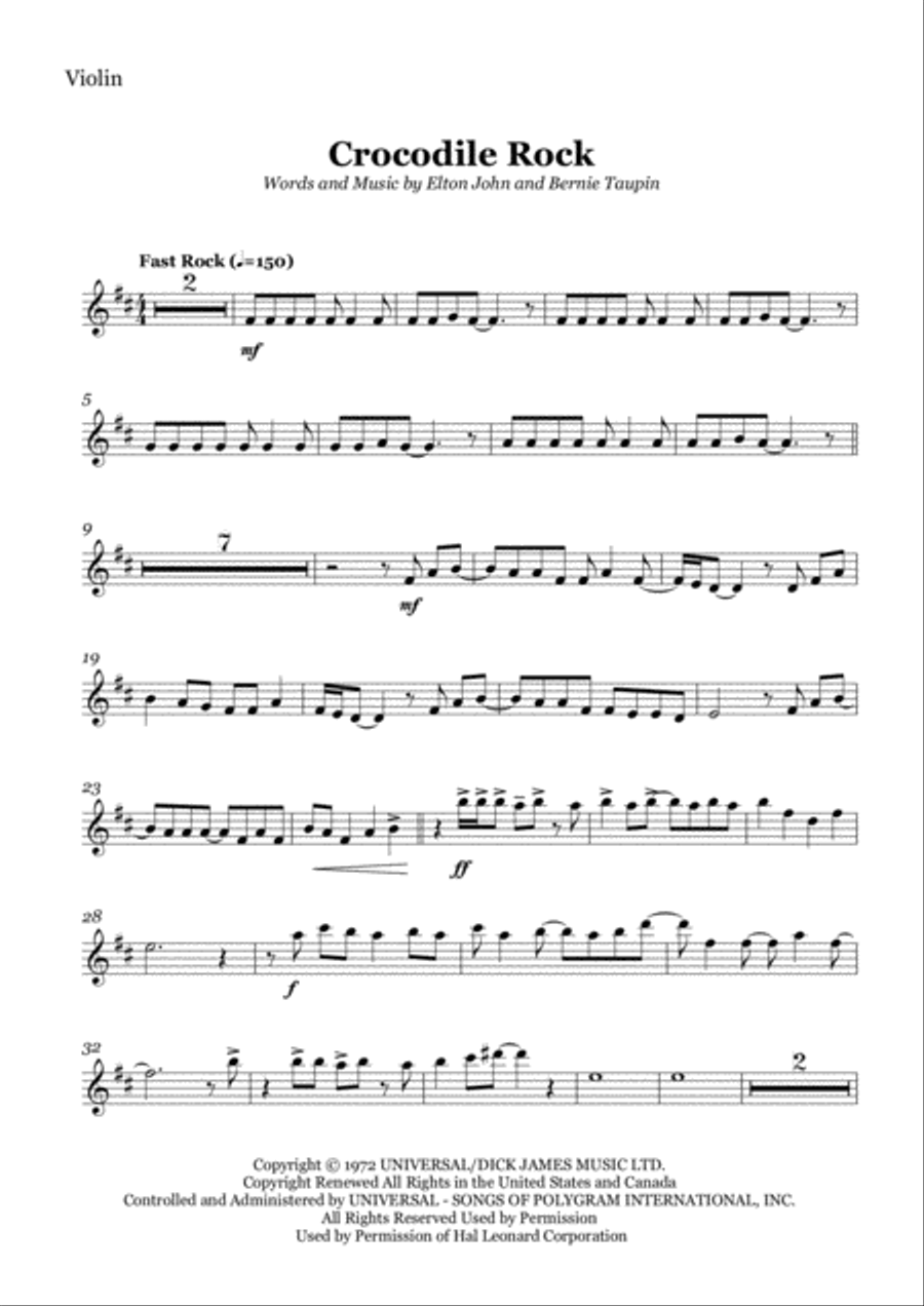 Crocodile Rock Piano Quartet scores gallery preview page 3