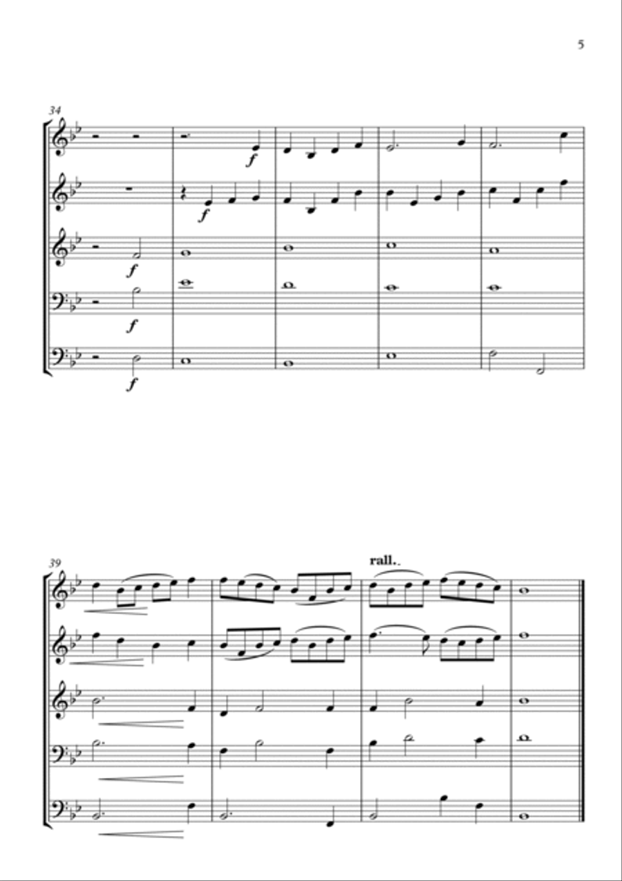 O God, Our Help In Ages Past, for Brass Quintet Brass Quintet scores gallery preview page 5