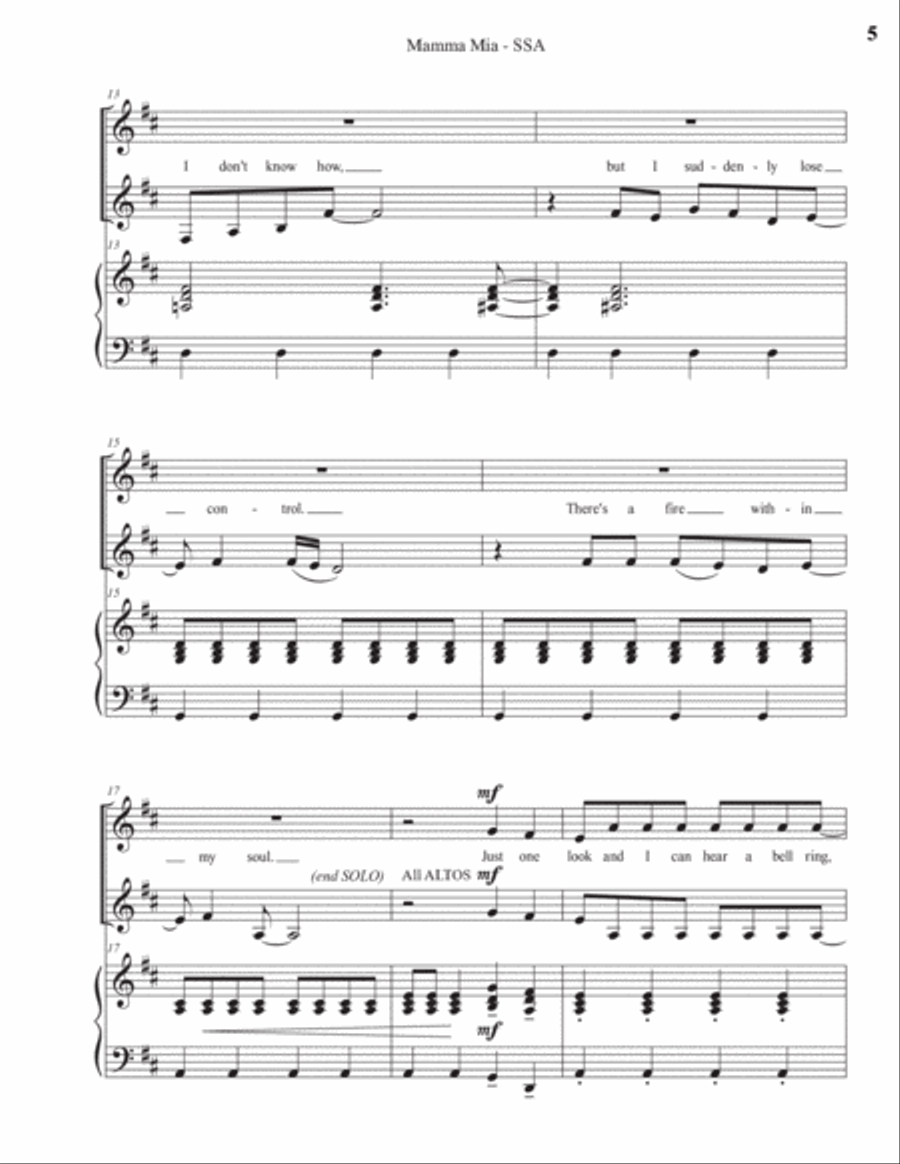 Mamma Mia SSA scores gallery preview page 5