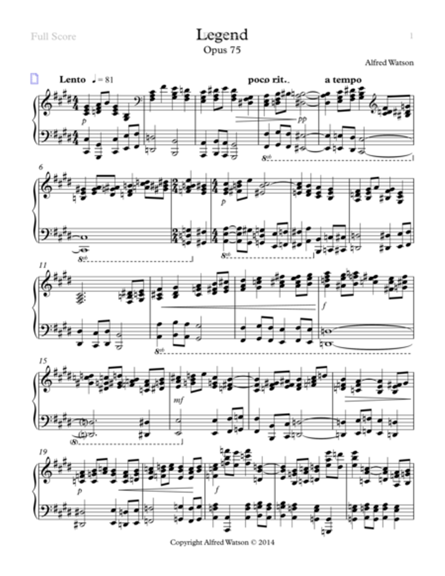 Legend Opus 75 Legend Opus 75 Piano Solo scores gallery preview page 3