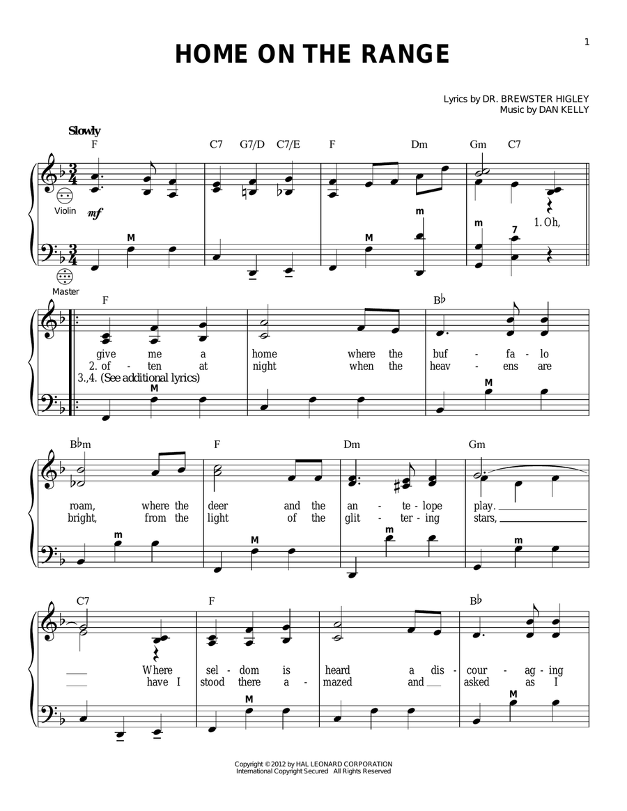 Home On The Range Accordion scores gallery preview page 1