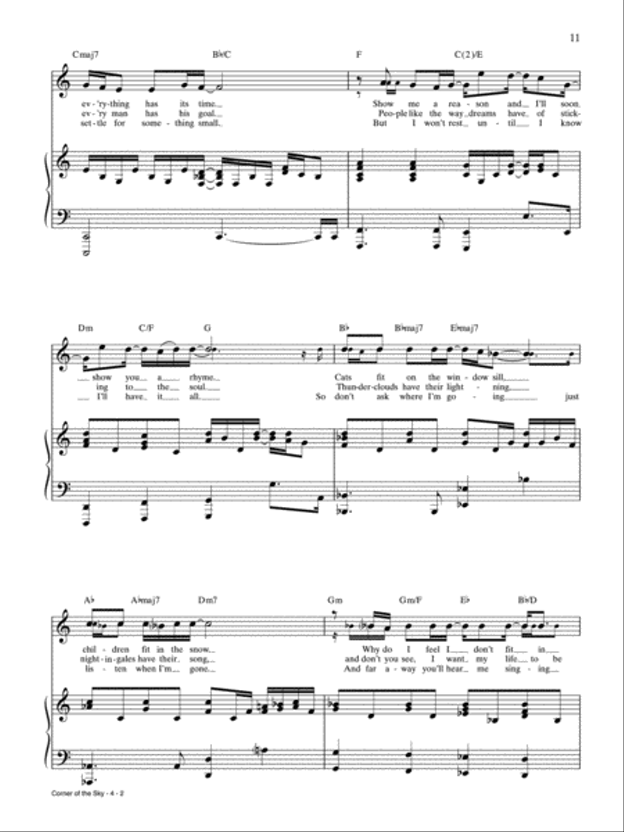 Corner of the Sky (from Pippin) Piano, Vocal, Guitar scores gallery preview page 2