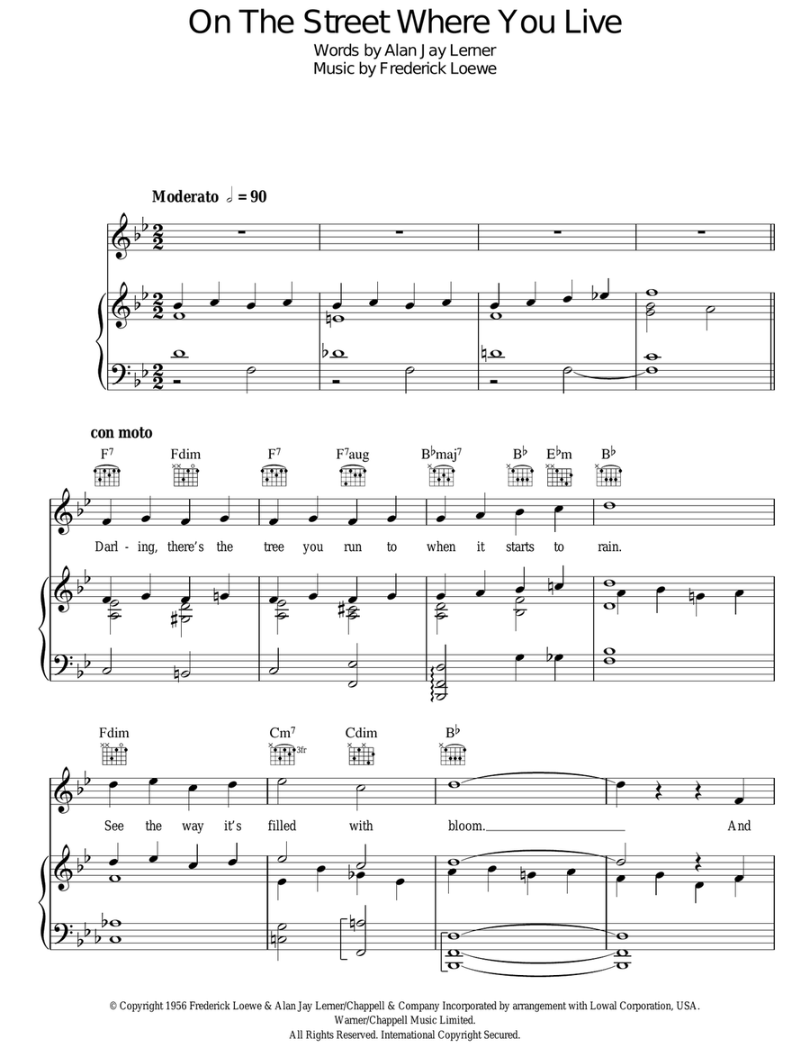 On The Street Where You Live Guitar scores gallery preview page 1