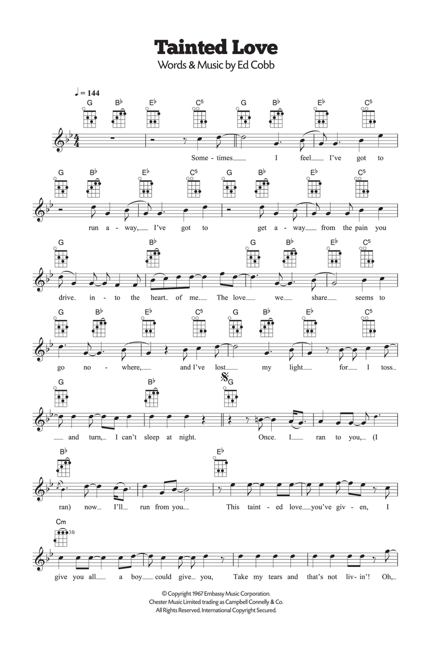 Tainted Love Ukulele scores gallery preview page 1