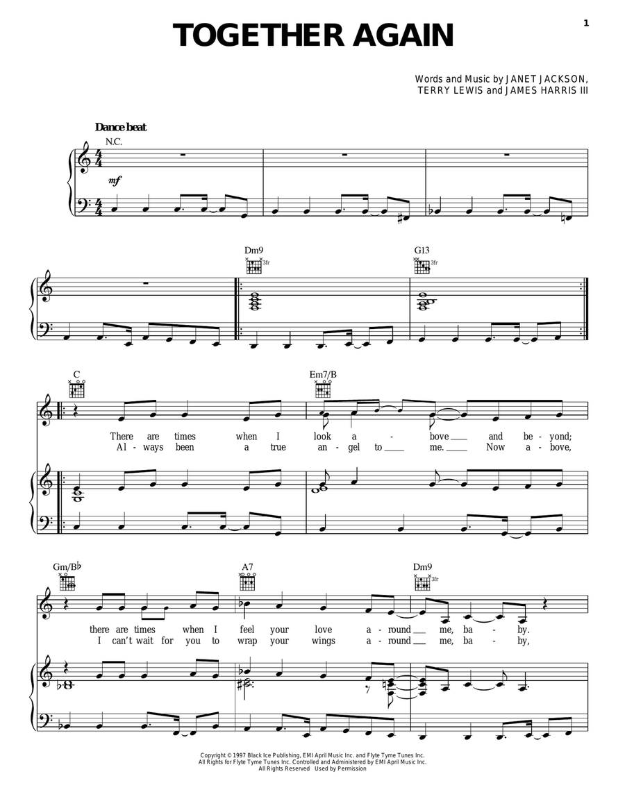 Together Again Together Again Piano, Vocal, Guitar scores gallery preview page 1