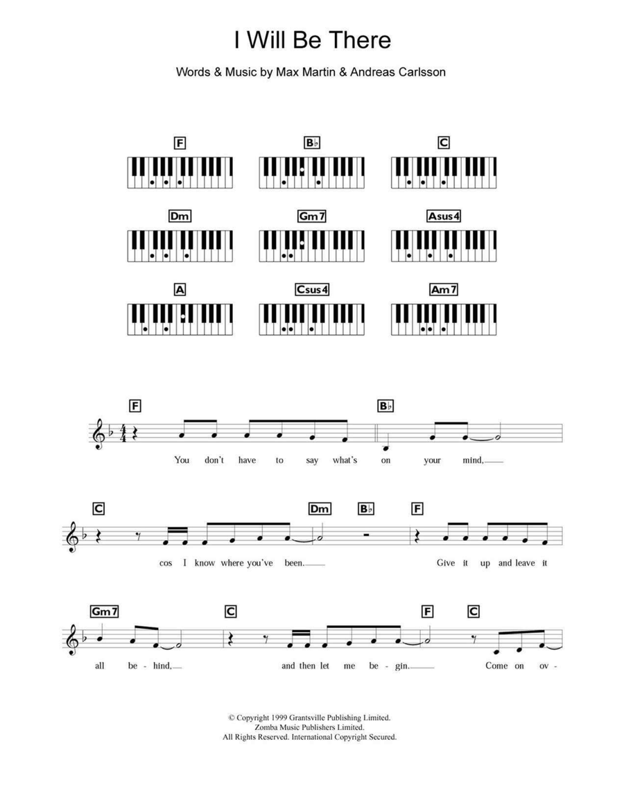 I Will Be There Piano scores gallery preview page 1