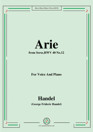 Book cover for Handel-Arie,from Serse HWV 40 No.12,for Voice&Piano