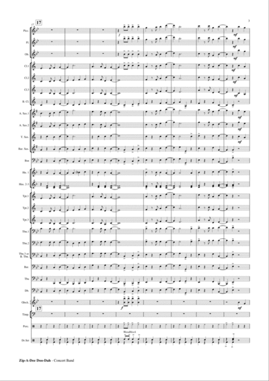 Zip-a-dee-doo-dah Concert Band scores gallery preview page 4