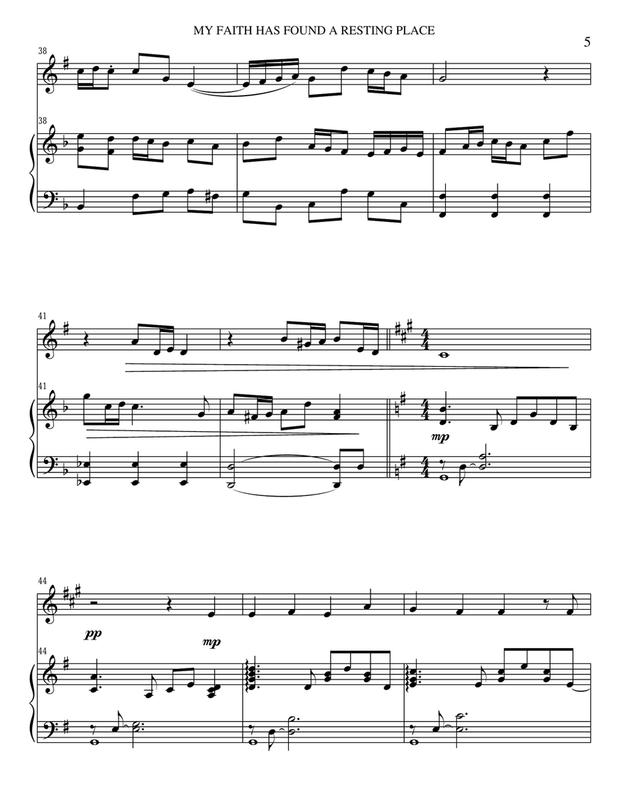 My Faith Has Found a Resting Place (Trp Piano and trp part) Trumpet Duet scores gallery preview page 5
