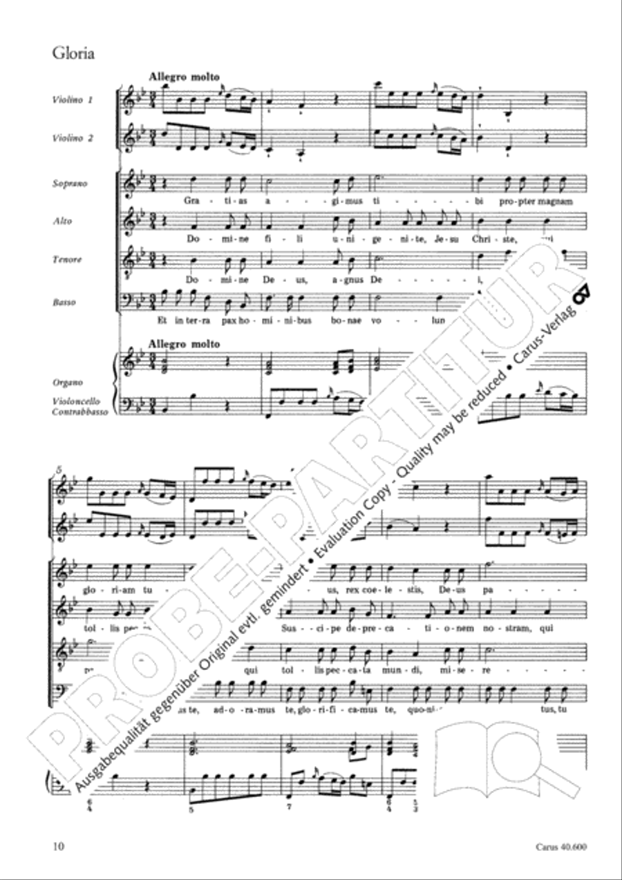 Missa brevis Sti. Joannis de Deo (Kleine Orgelsolomesse) 4-Part scores gallery preview page 11