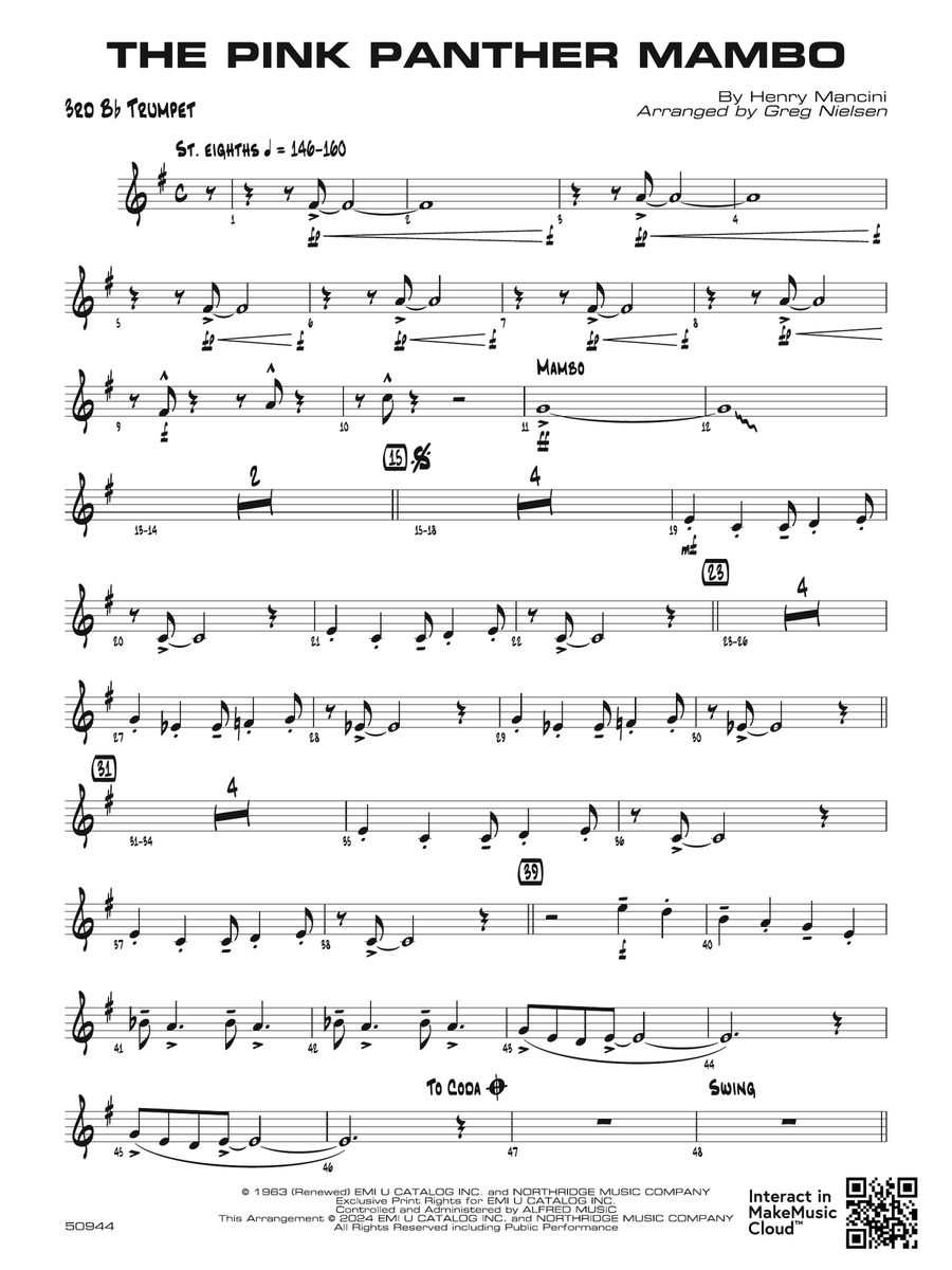 The Pink Panther Mambo: 3rd B-flat Trumpet B-Flat Trumpet scores gallery preview page 1