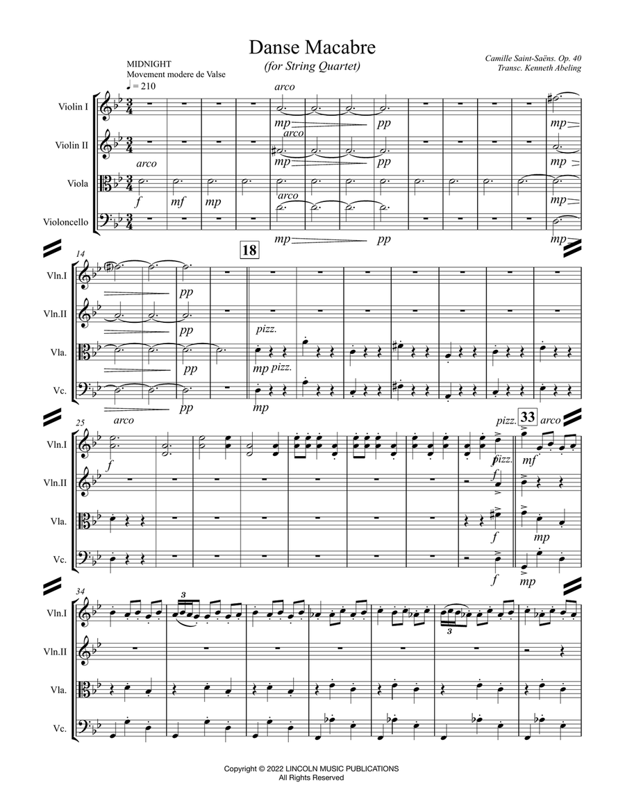 Danse Macabre (for String Quartet) String Quartet scores gallery preview page 2