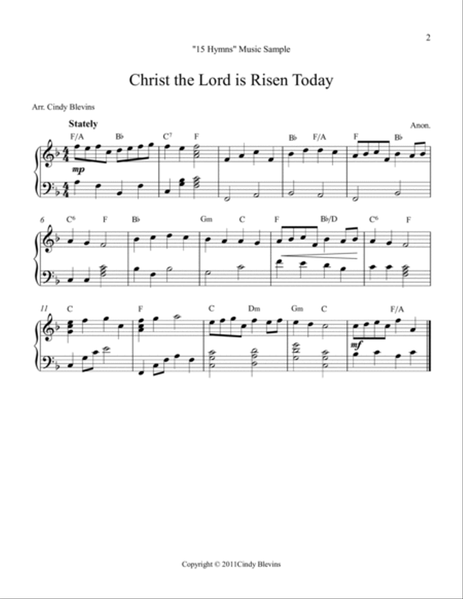 15 Hymns, for Lever or Pedal Harp Pedal Harp scores gallery preview page 3