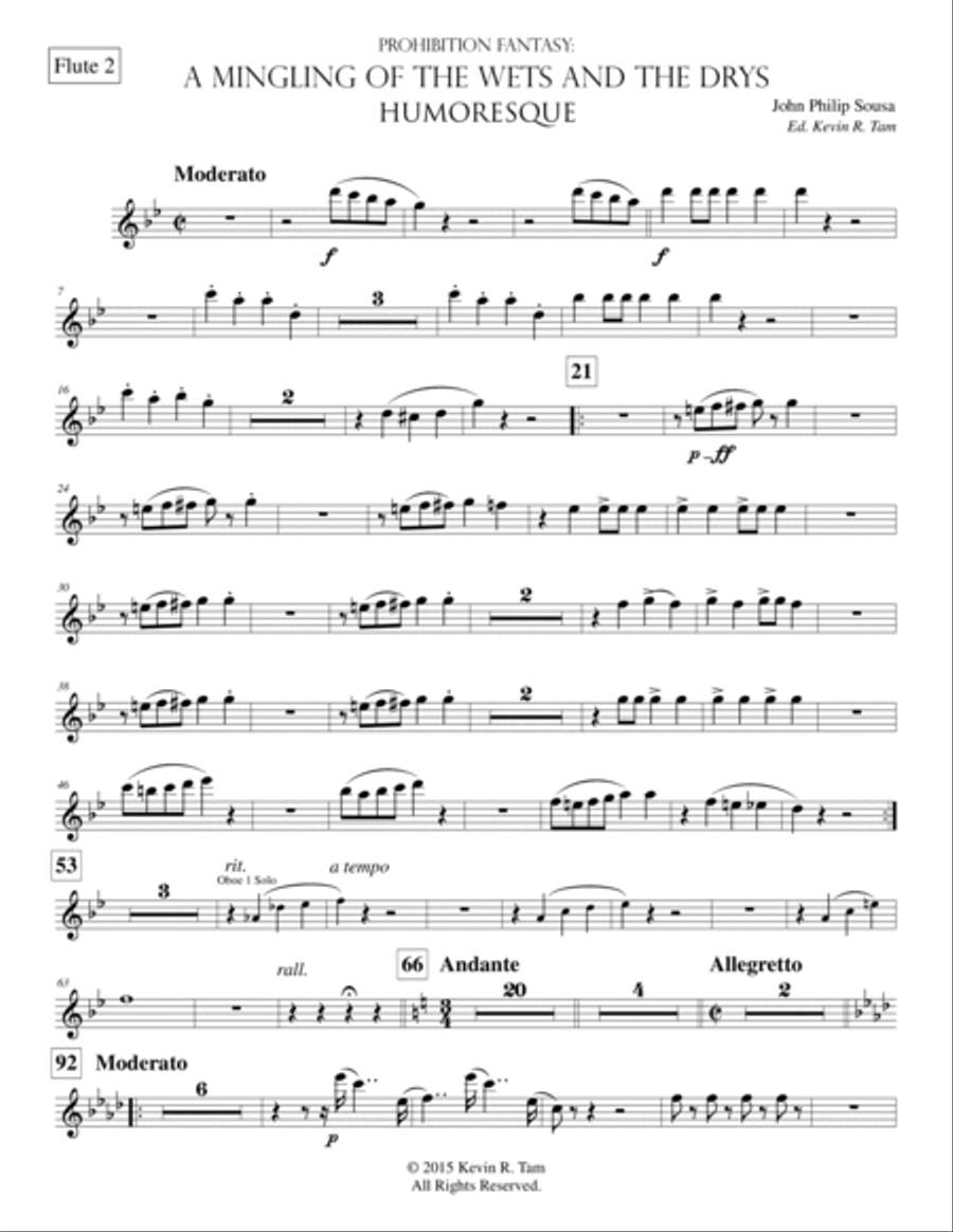 A Mingling of the Wets and the Drys - A Humoresque - Woodwind Parts Concert Band scores gallery preview page 6