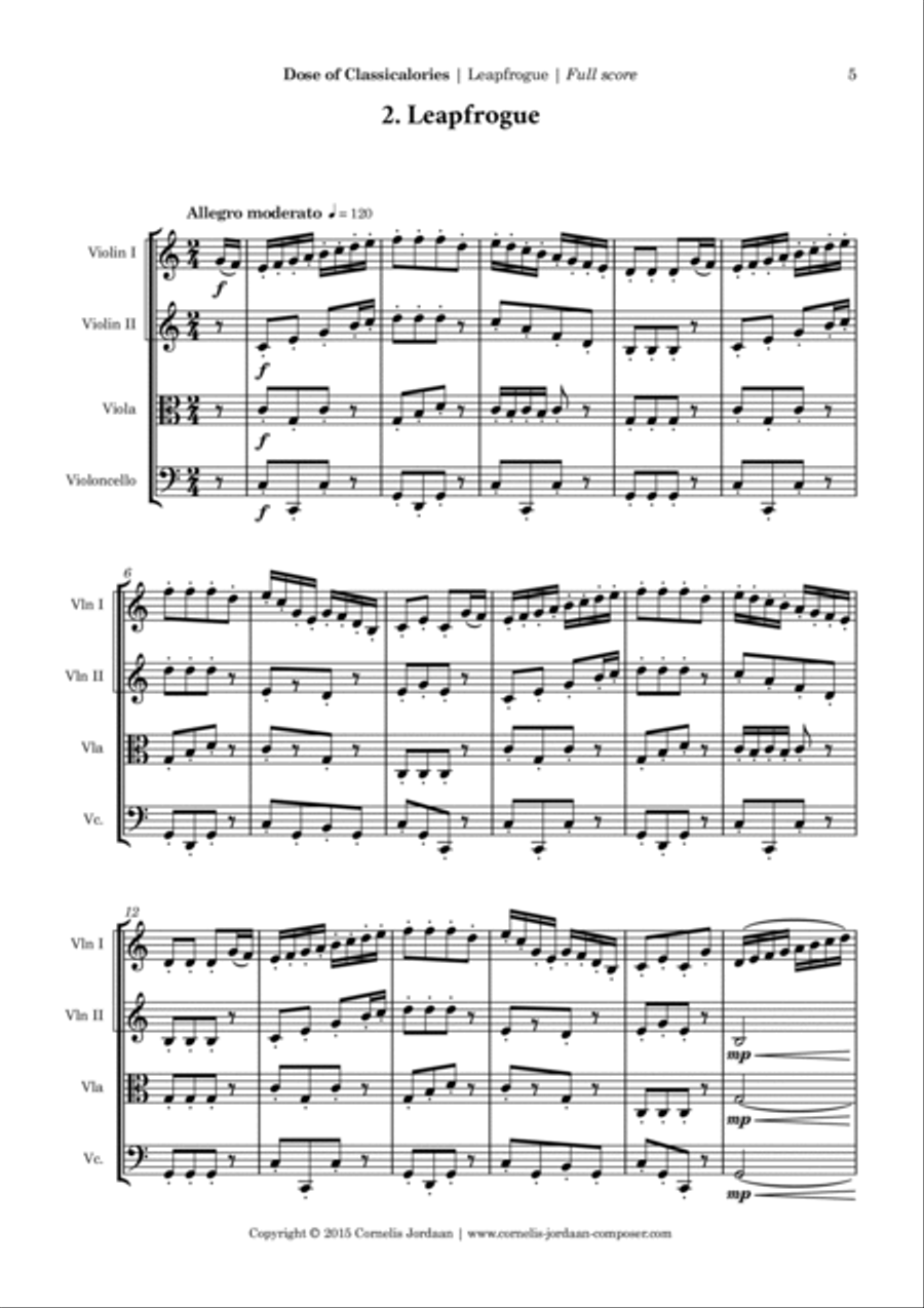 Dose of Classicalories, 3 easy pieces for string quartet String Quartet scores gallery preview page 5