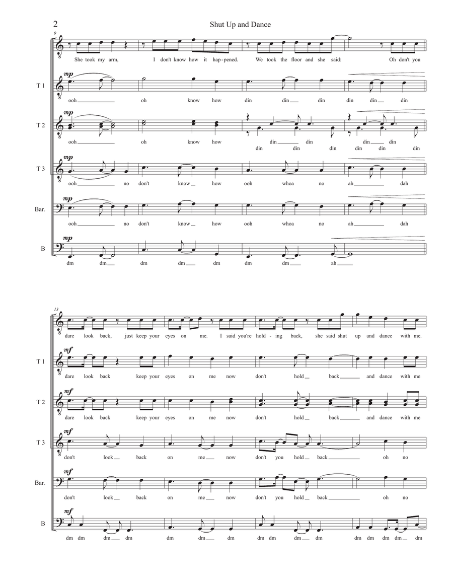 Shut Up And Dance Shut Up And Dance TTBB scores gallery preview page 2