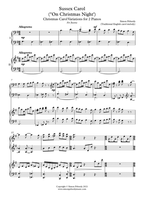 Sussex Carol (On Christmas Night) fun Christmas Carol Variations for 2 pianos, 4 hands (on a traditi