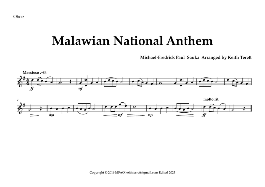 Malawian National Anthem for Symphony Orchestra (Olympic National Anthem Series) Full Orchestra scores gallery preview page 5