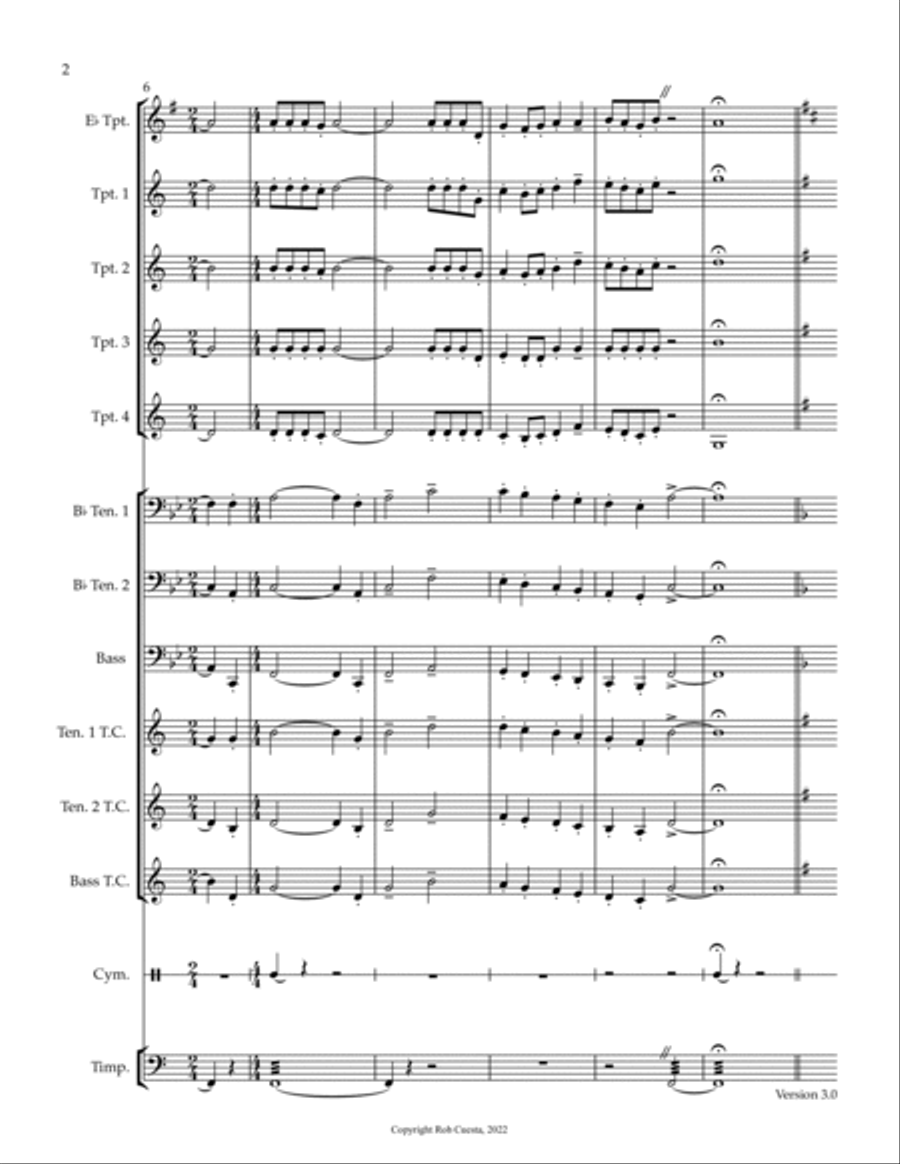 3 Fanfares for a Jubilant Occasion Brass Ensemble scores gallery preview page 2