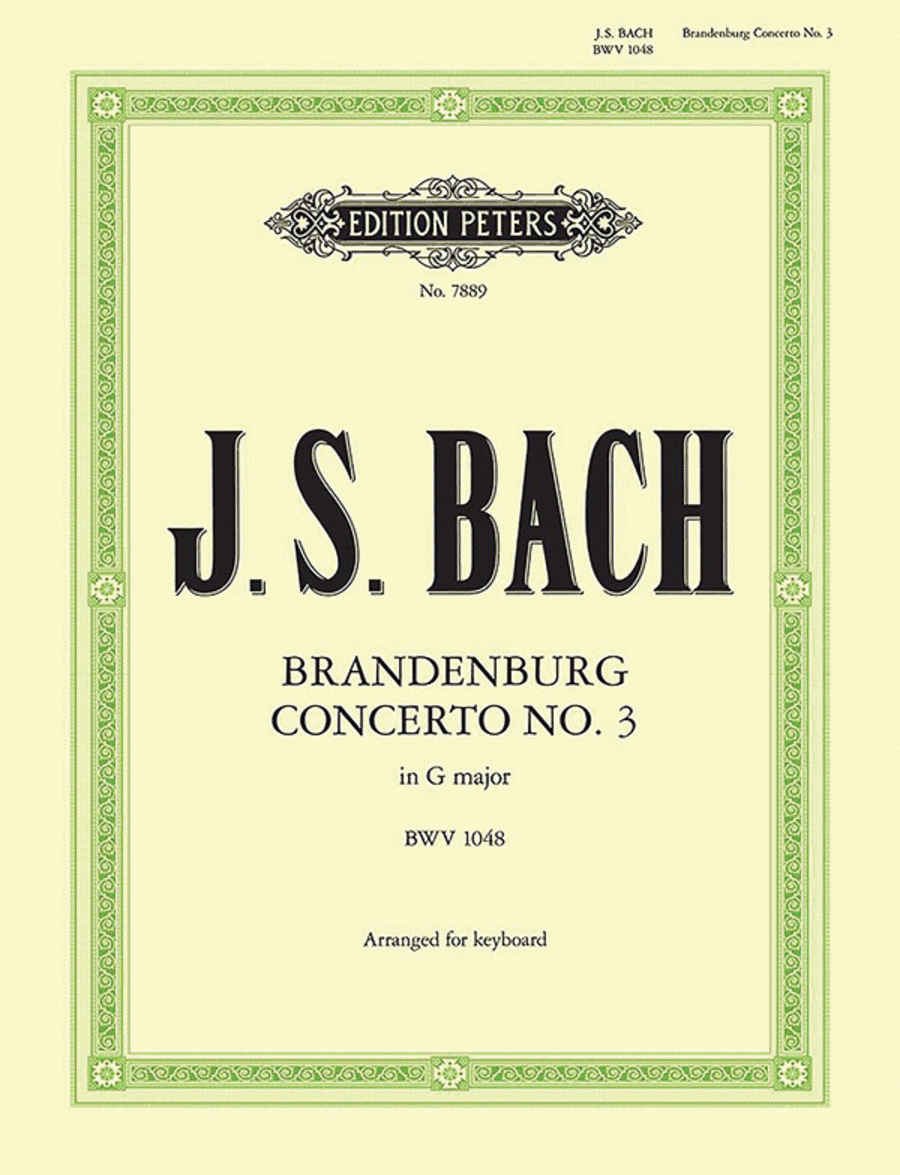 Brandenburg Concerto No. 3 in G BWV 1048 (Arranged for Piano) Piano Solo scores gallery preview page 1