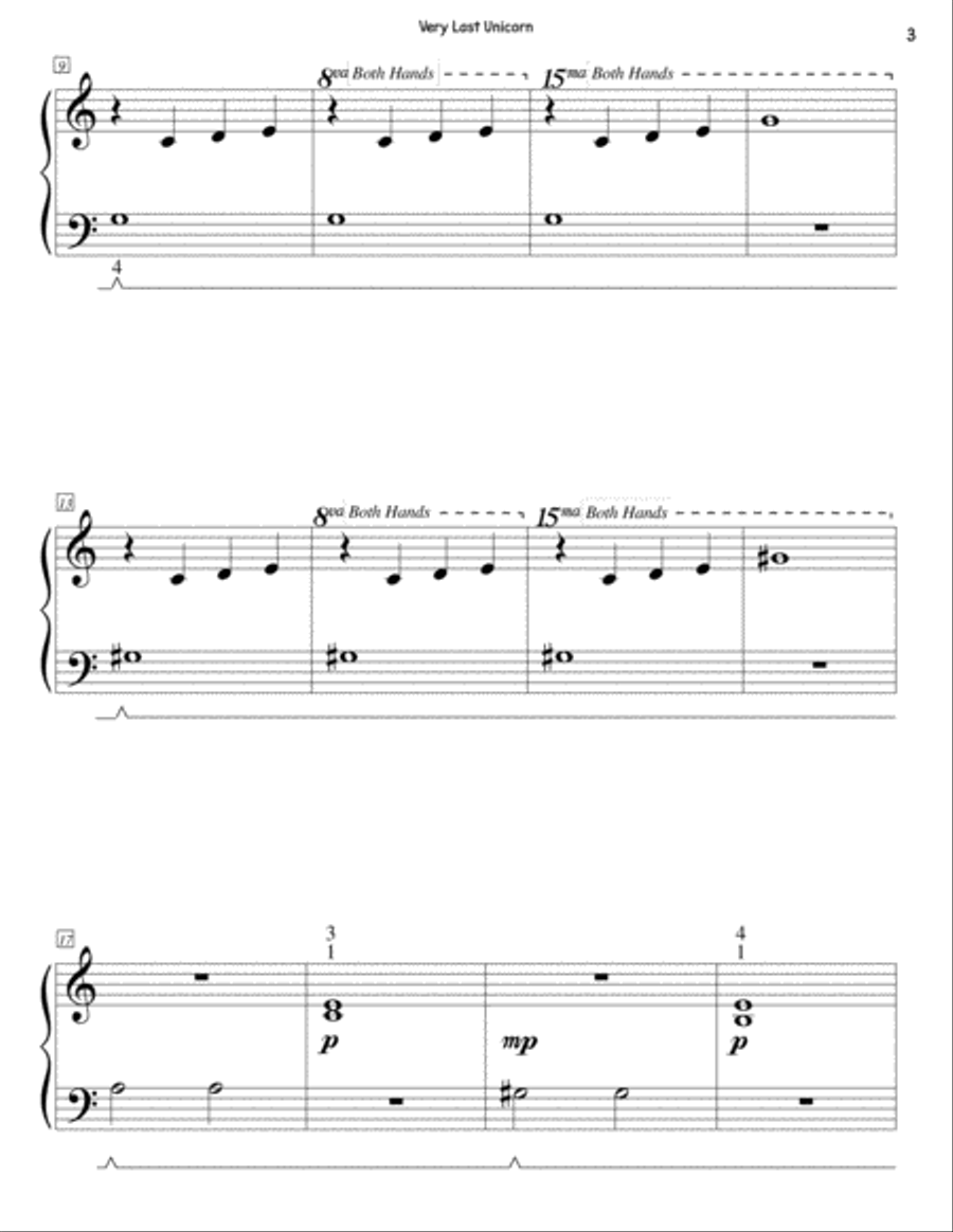 Very Last Unicorn Piano Method scores gallery preview page 3
