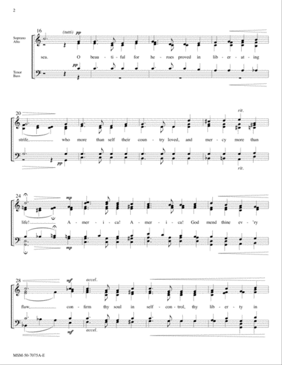 America the Beautiful Choir scores gallery preview page 2