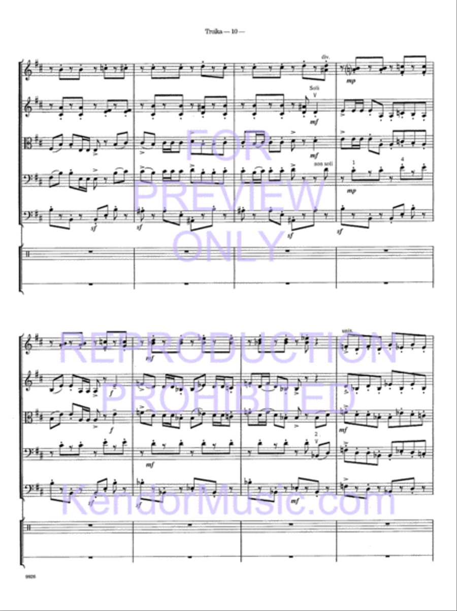 Troika (from Lt. Kije) (Full Score) String Orchestra scores gallery preview page 13