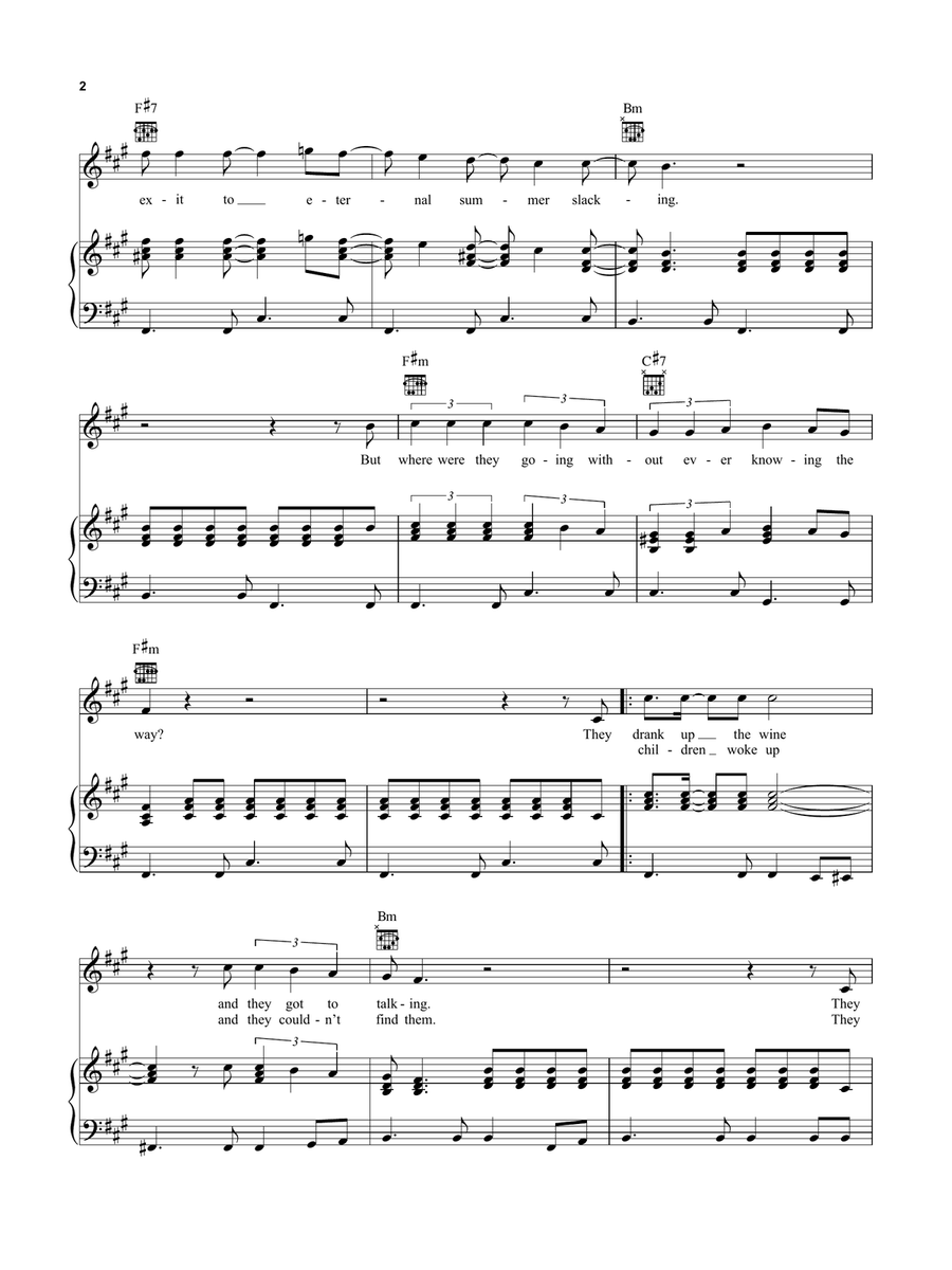 The Way Piano, Vocal, Guitar scores gallery preview page 2