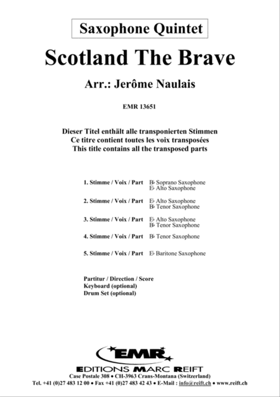 Scotland The Brave Scotland The Brave Saxophone Quintet scores gallery preview page 2