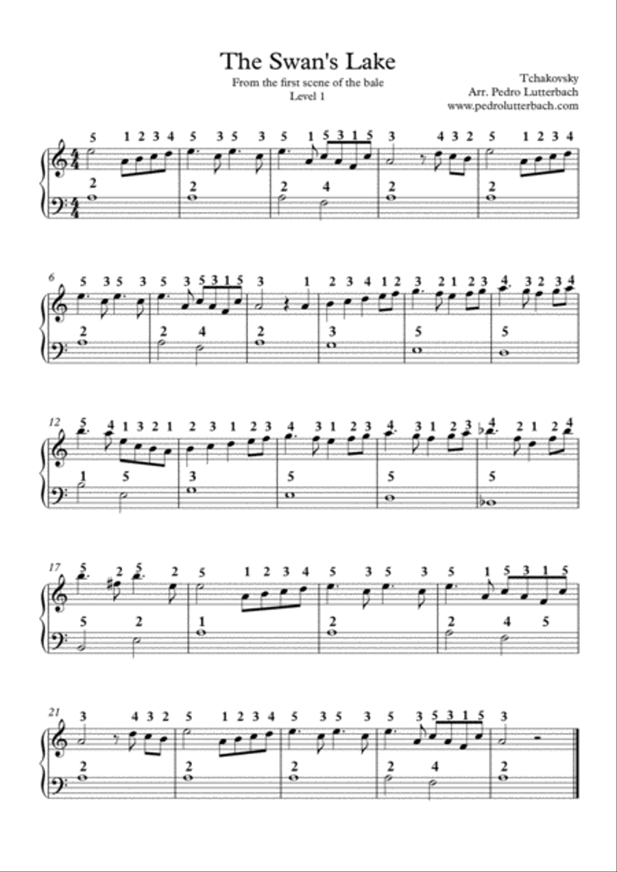 The Swan's Lake Easy Piano scores gallery preview page 1