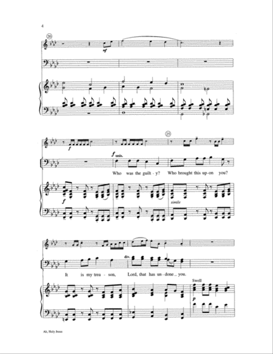 Ah, Holy Jesus 4-Part scores gallery preview page 4