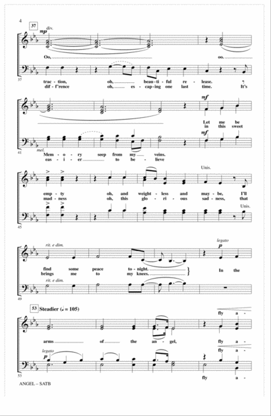Angel (arr. Mac Huff) 4-Part scores gallery preview page 3