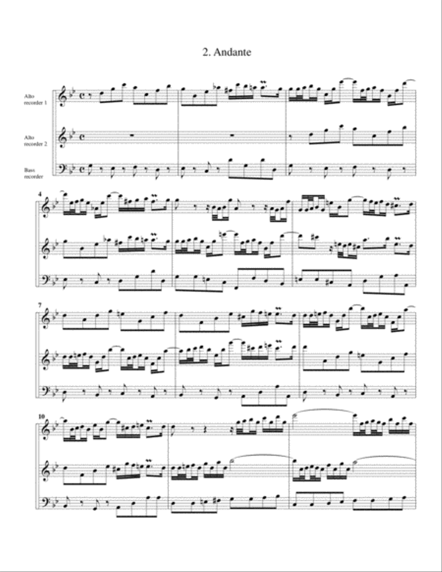 Trio sonata for organ, no.4, BWV 528 (arrangement for 3 recorders)