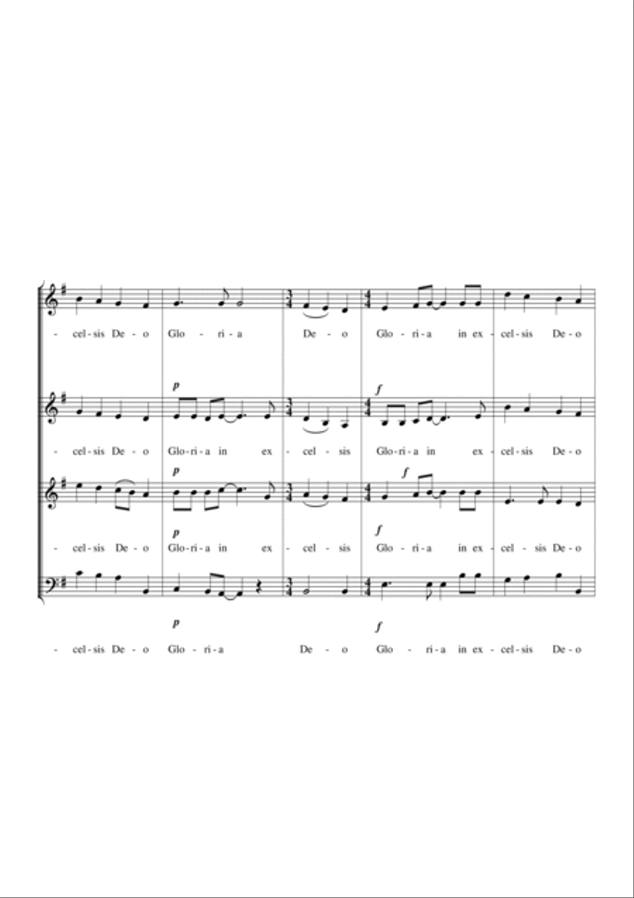 Gloria! 4-Part scores gallery preview page 2