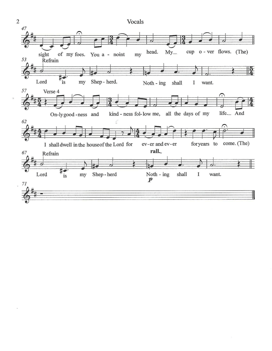 Psalm 23 - The Lord Is My Shepherd Piano, Vocal scores gallery preview page 2