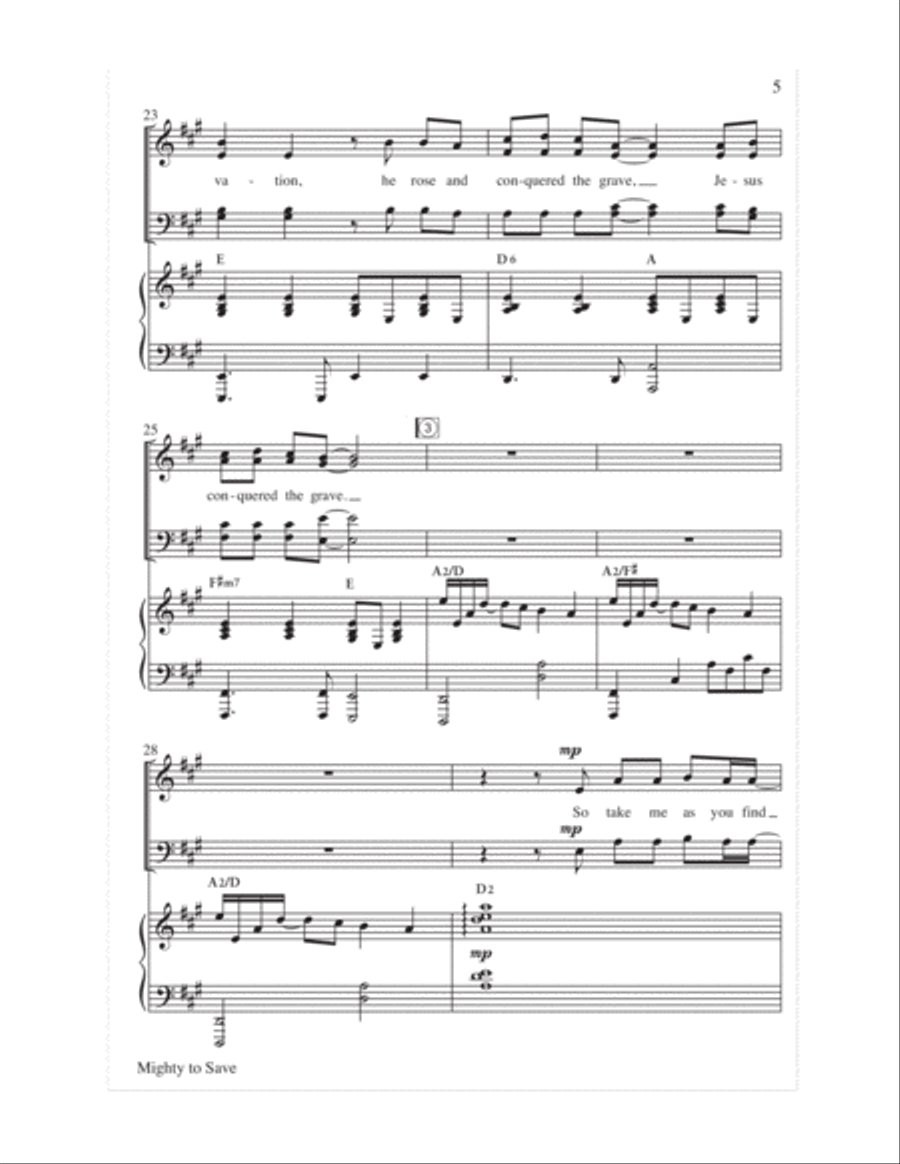 Mighty to Save 4-Part scores gallery preview page 5
