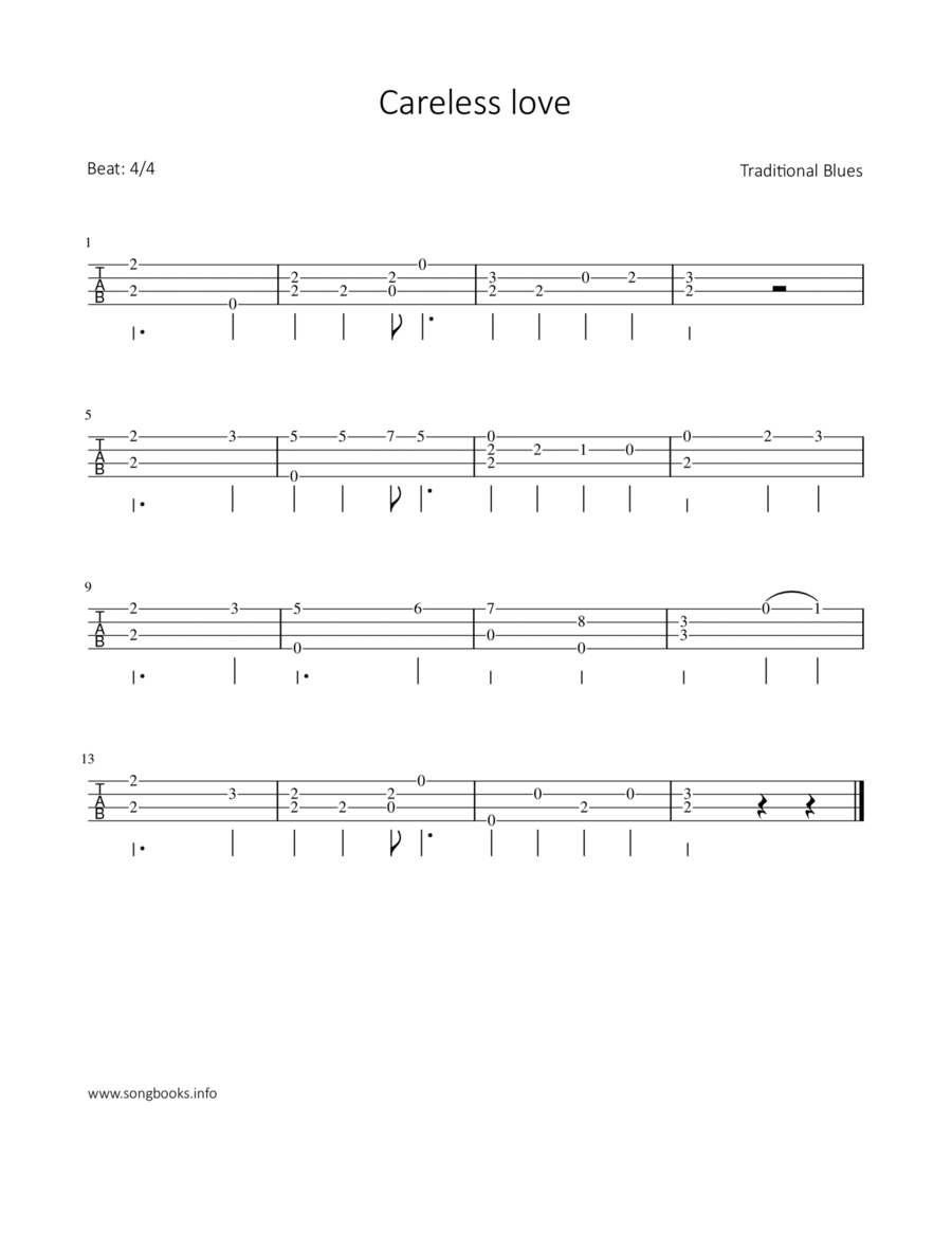 Careless love Ukulele scores gallery preview page 1
