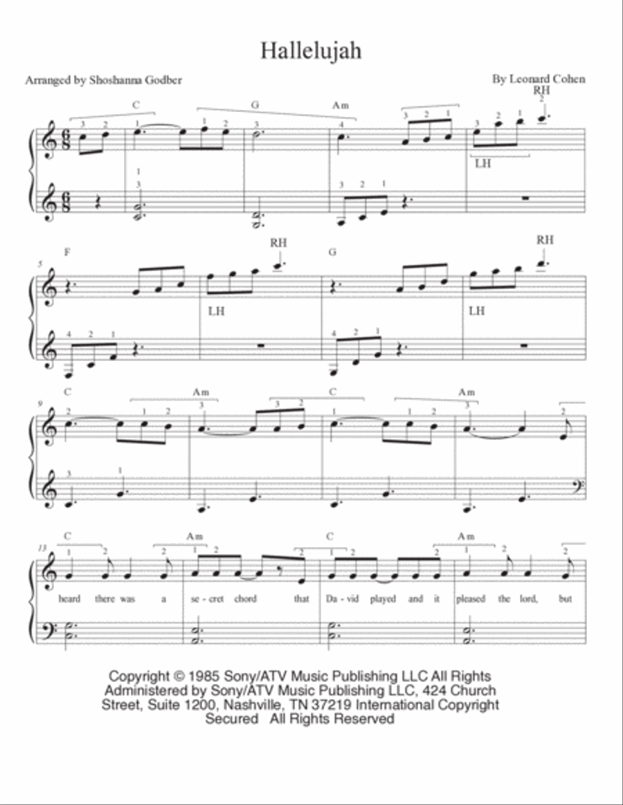 Hallelujah Celtic Harp scores gallery preview page 4